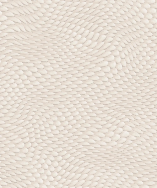 Cream textured wallpaper with a wavy scale pattern.