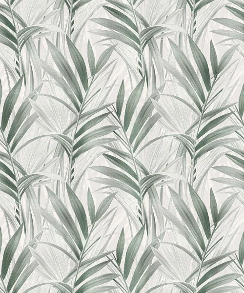 Green tropical palm leaf wallpaper with a mesh texture.